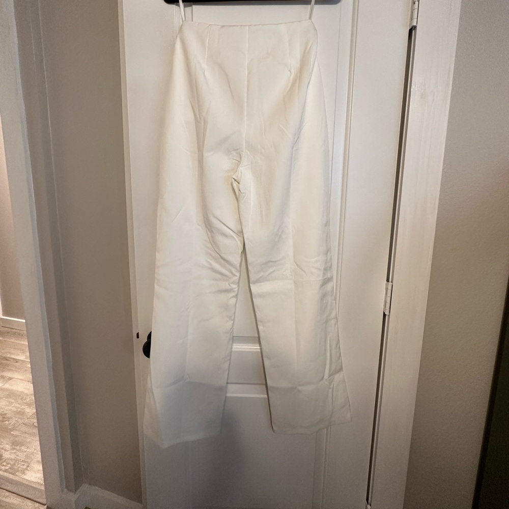 Misguided white wide leg pants